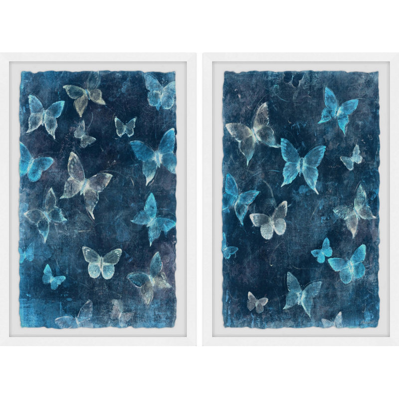 Indigo Flight II par Marmont Hill - ensemble de 2 reproductions de cadres photo simples, H 36 po x l 24 po x P 1,5 po