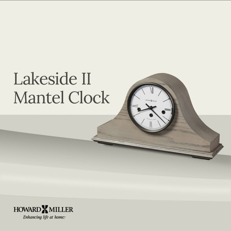 Lakeside Traditional Mantel Clock, Tambour Hardwood Frame with Mechanical Westminster Chime, Key-Wound Movement, Made in USA
