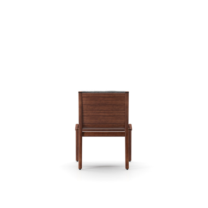 Ren Leather Dining Chair, Natural Walnut
