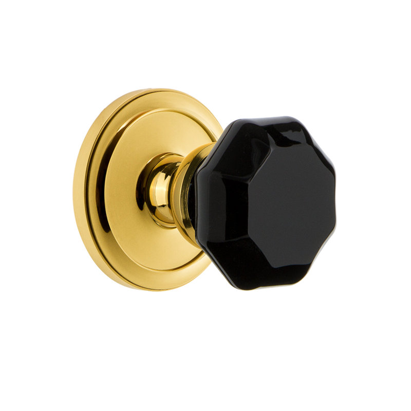 Circulaire Lyon Door Knob with Rosette, Lifetime Brass