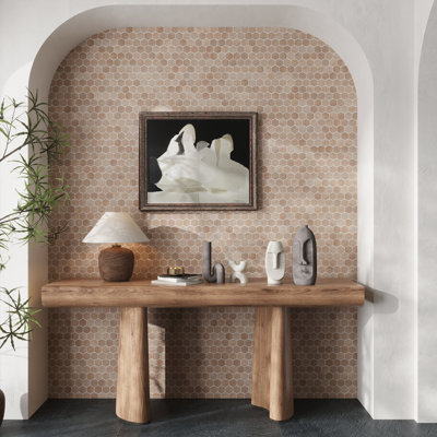 Carreau de mosaïque en verre recyclé hexagonal mat 12 pi x 12 po Lucenza (5,28 pieds carrés / caisse, paquet de 6)