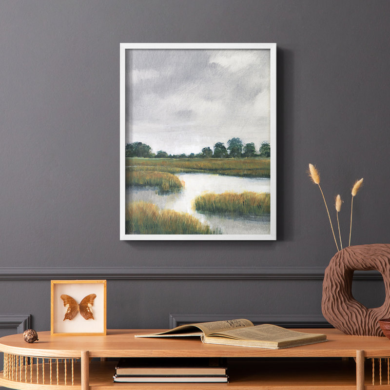 Salt Marshes II, reproduction encadrée - bois massif, Blanc, H 14 po x l 11 po