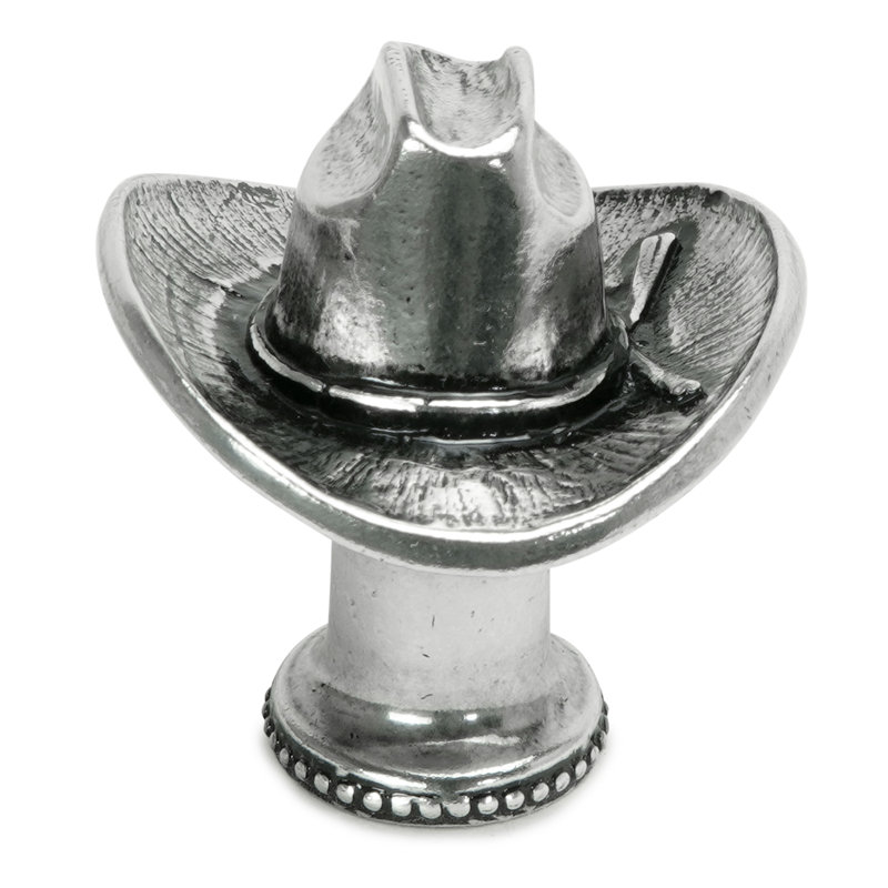Americana classic cowboy hat knob in finish Chalice