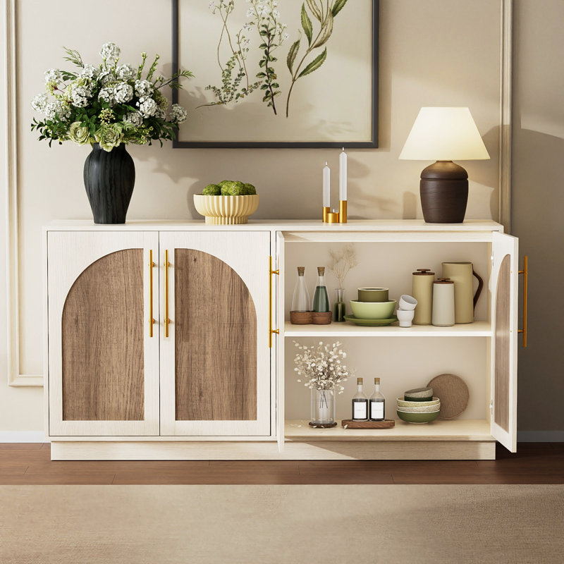 Buffet l 63 po Arched Design, Blanc