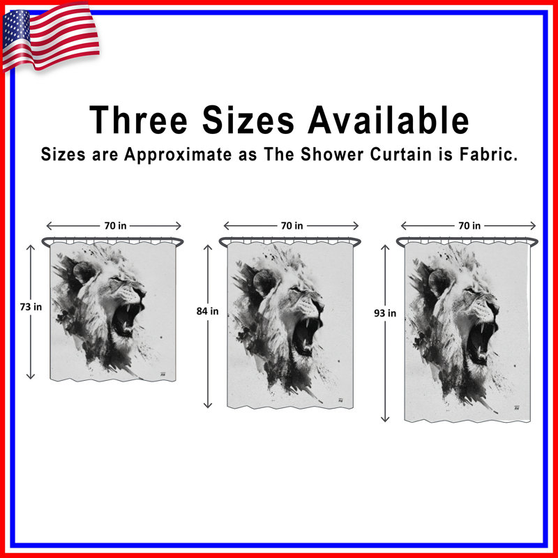 Rideaux de douche Roaring Lion Art, L 70 po x H 84 po