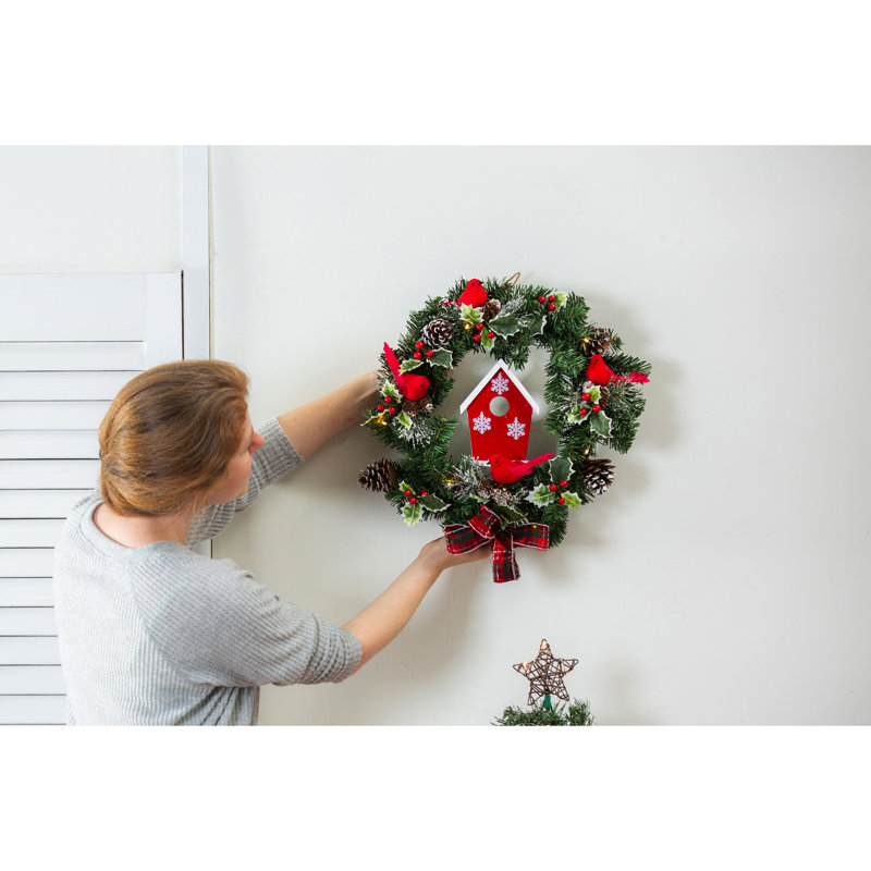 Faux Lighted 16'' Wreath