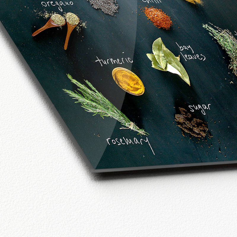 Herbage Mix - No Frame Print on Glass, 80 cm H x 80 cm W x 1.5 cm D