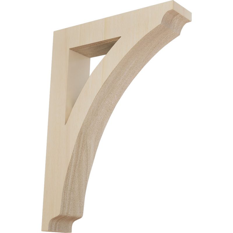 1 3/4"W x 7 1/2"D x 10 1/2"H Medium Thorton Wood Bracket, Rubberwood, Rubberwood, 10.5" H x 1.75" W x 7.5" D