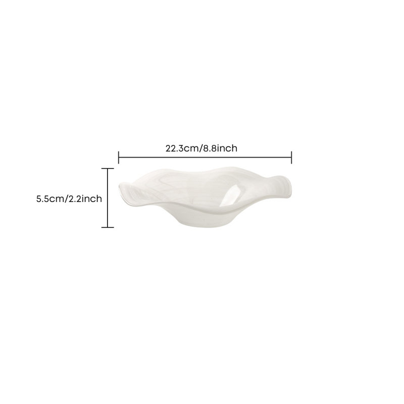 Bol en verre Wavy Edge, White