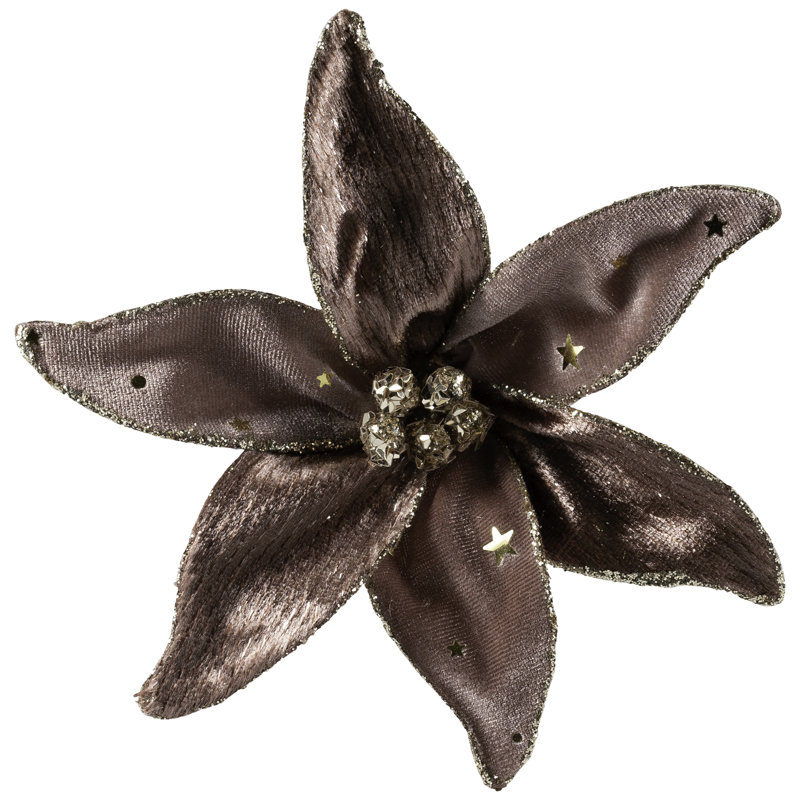 Glittered Flower Christmas Clip-On Ornament - 6"