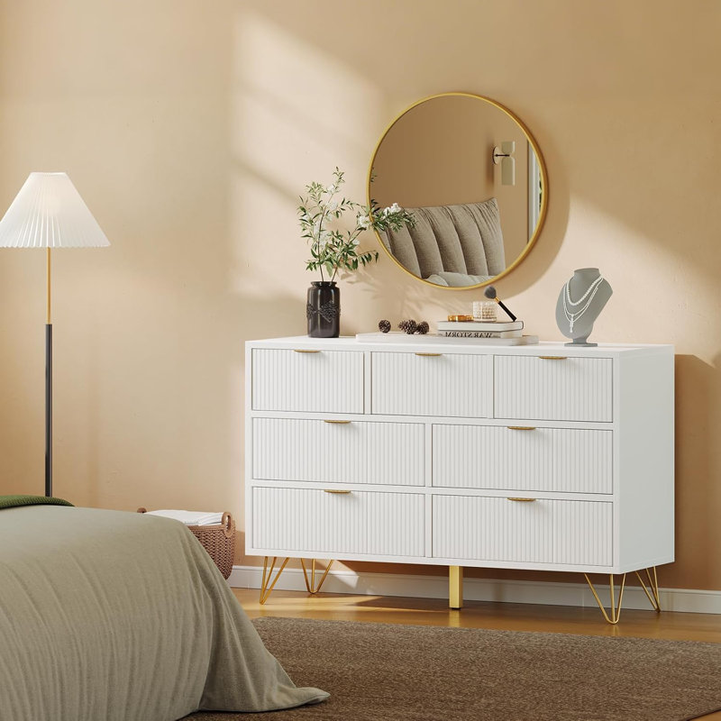 Commode 7 tiroirs Cannelée
