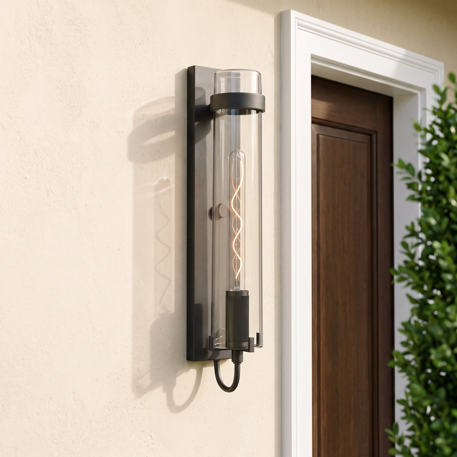 Cala Outdoor Wall Lantern, Black
