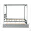 Lit double avec lit gigogne simple, cadre de lit plateforme en bois massif avec tête de lit, aucun sommier nécessaire