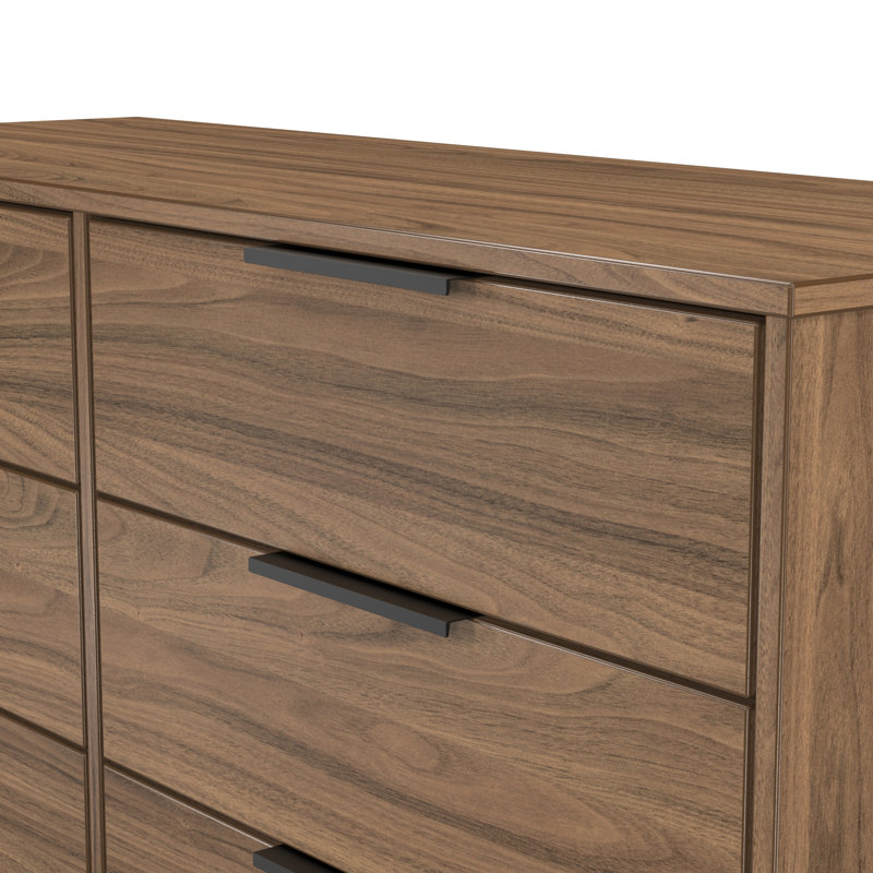 Turah 115cm W 6 - Drawer Chest of Drawers, Carini Walnut