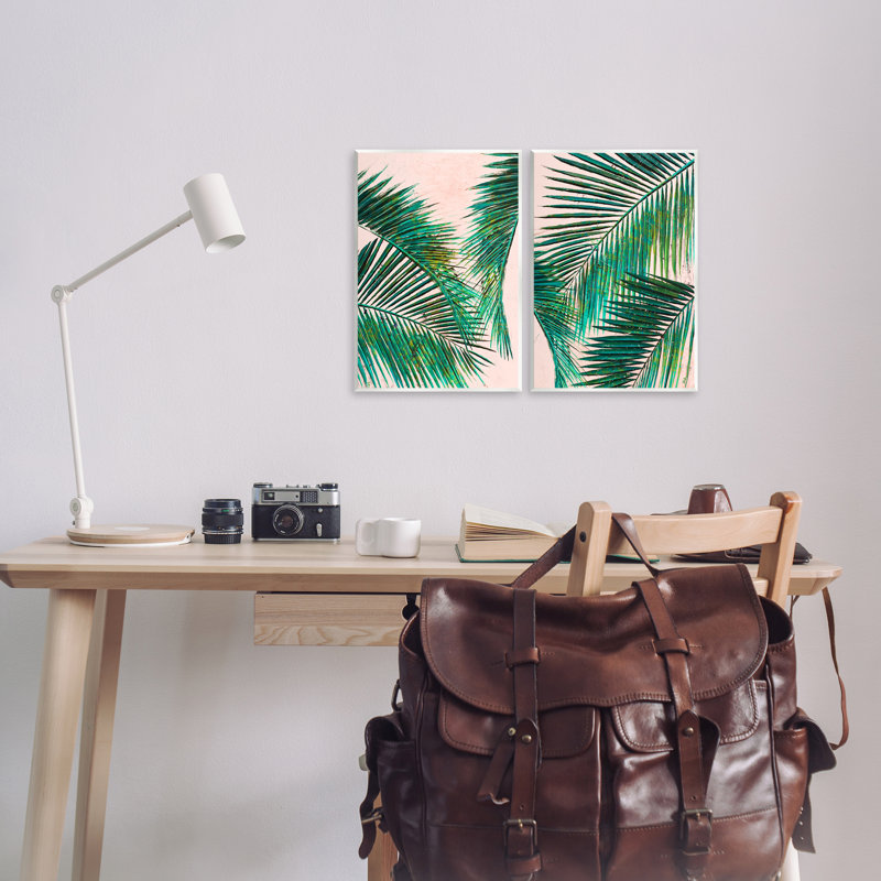 «Tropical Palm Fronds», ensemble de 2 plaques murales par Patricia Pinto
