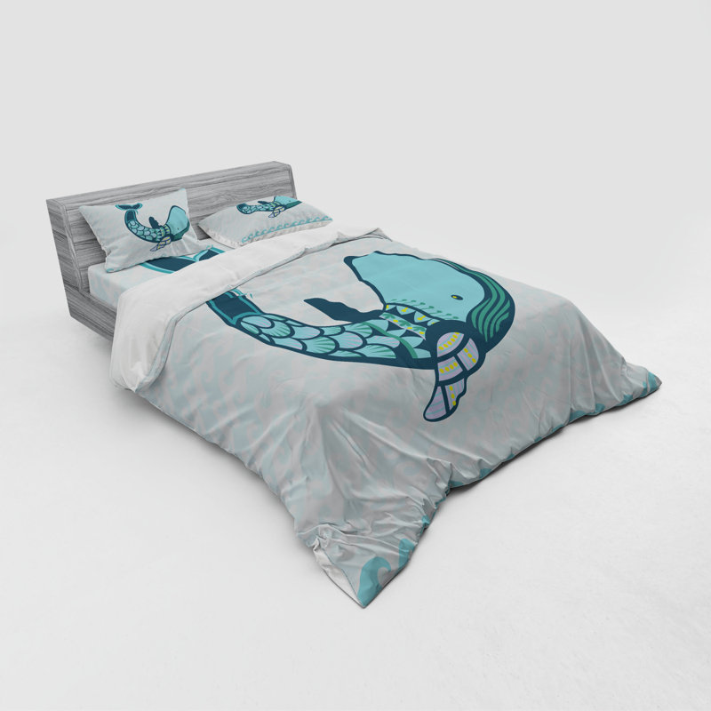 Ensemble de housse de couette bleu en microfibre, Housse de couette grand + 3 pièces supplémentair