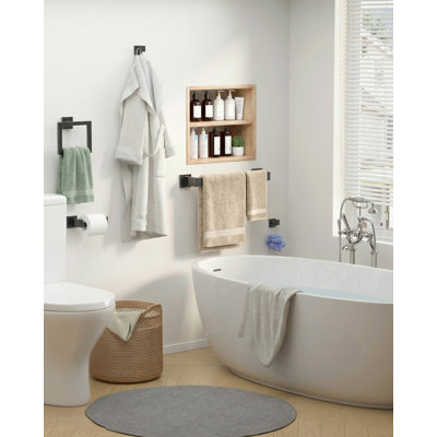 5-Piece Bathroom Hardware Set in Matte Black