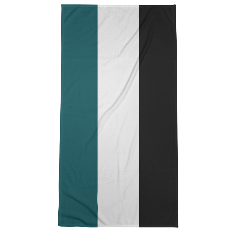 Cotton Blend Beach Towel, Off White/Gray/Green