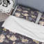 Ensemble de housse de couette en microfibre noir / beige / vert 3 pièces