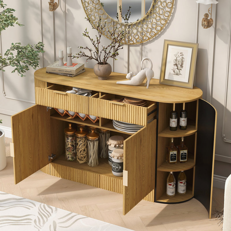 Armoire de rangement moderne 55,1 ", Naturel