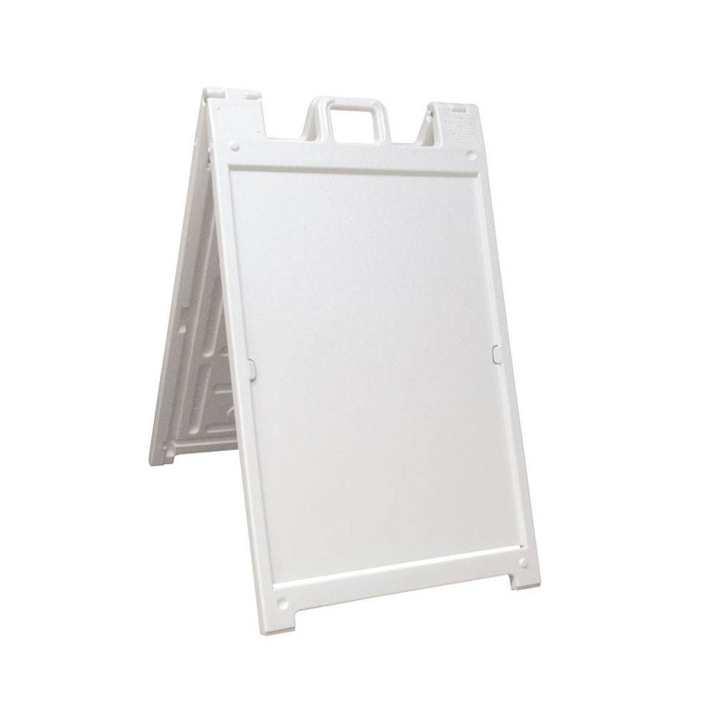 Plasticade Deluxe Signicade Portable Folding Double Sided Sign, White