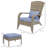 Outsunny Patio Wicker Adirondack Chair With Ottoman, Outdoor Fire Pit Chair With Cushions, High-Back, Large Seat & Armrests For Deck, Garden & Backyard-135410353