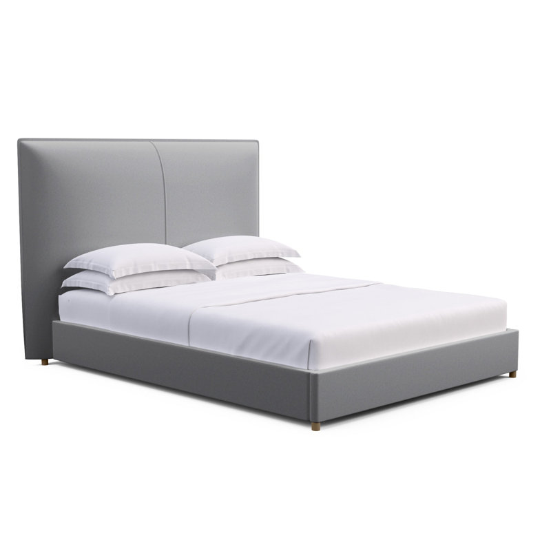 Mansfield Upholstered Bed, California King, Plush Velvet Pumice, Weathered
