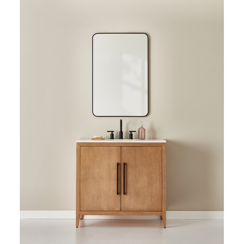 Miroir de coin Rowan, Noir mat