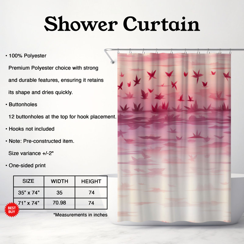 Rideau de douche Pink Wash - Premium, H 74 po x l 71 po