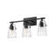 Luminaire de salle de bain trois lumières avec abat-jour en verre transparent Foster