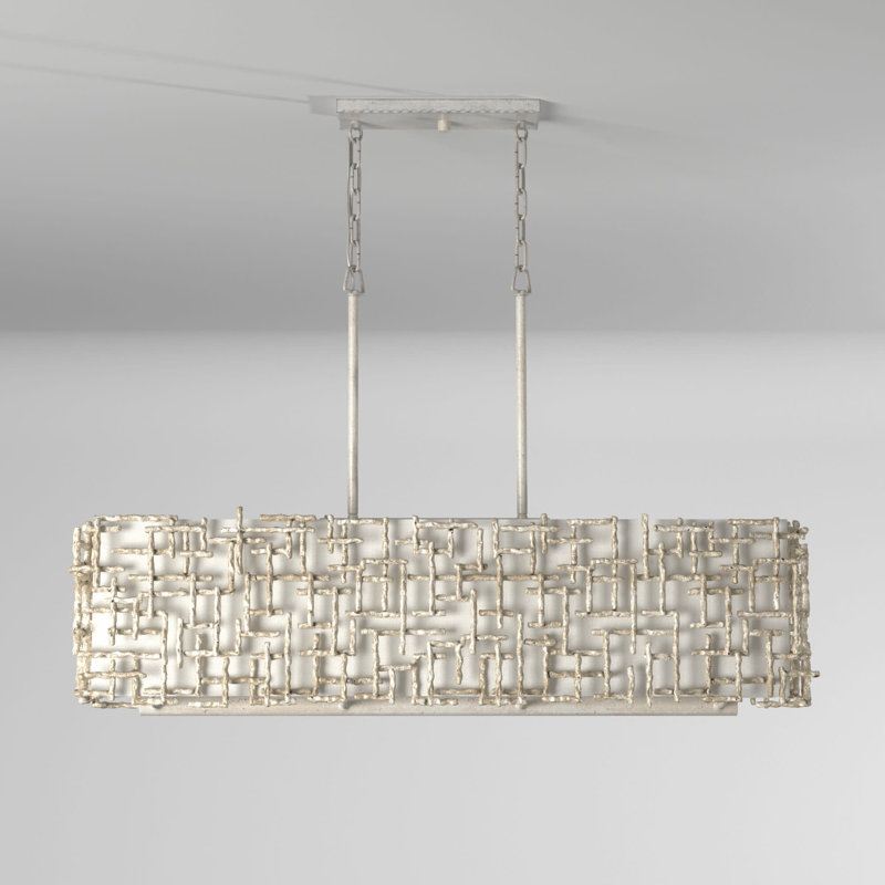 Farrah 8-Light Rectangle Chandelier, Silver