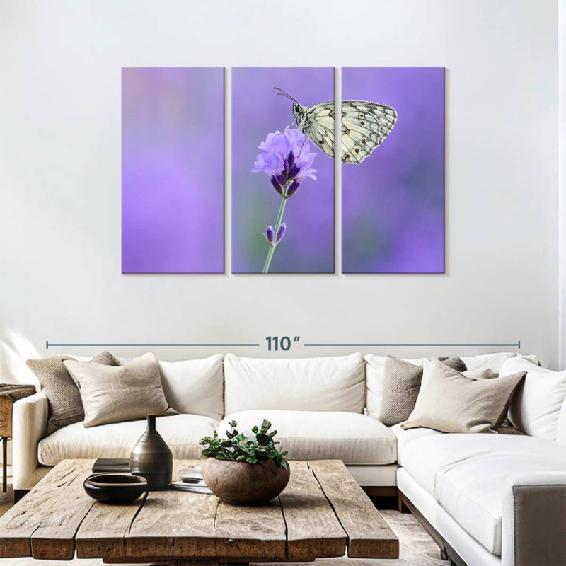 Brampt Marbled White Butterfly, 48" H x 74" W
