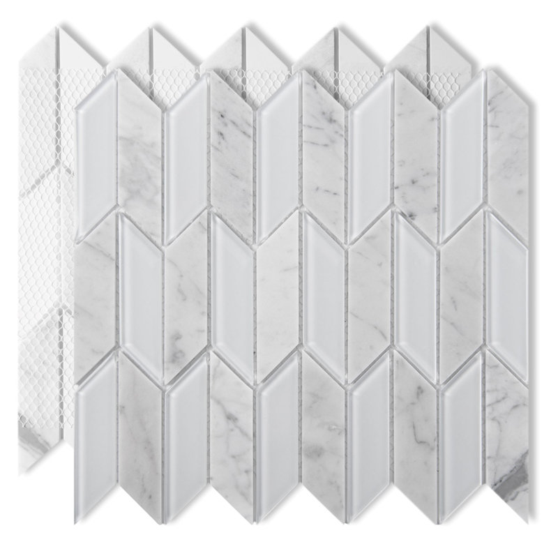 Art3d  11.8''x11.2'' Herringbone Mosaic Wall Tile,Pack of 5