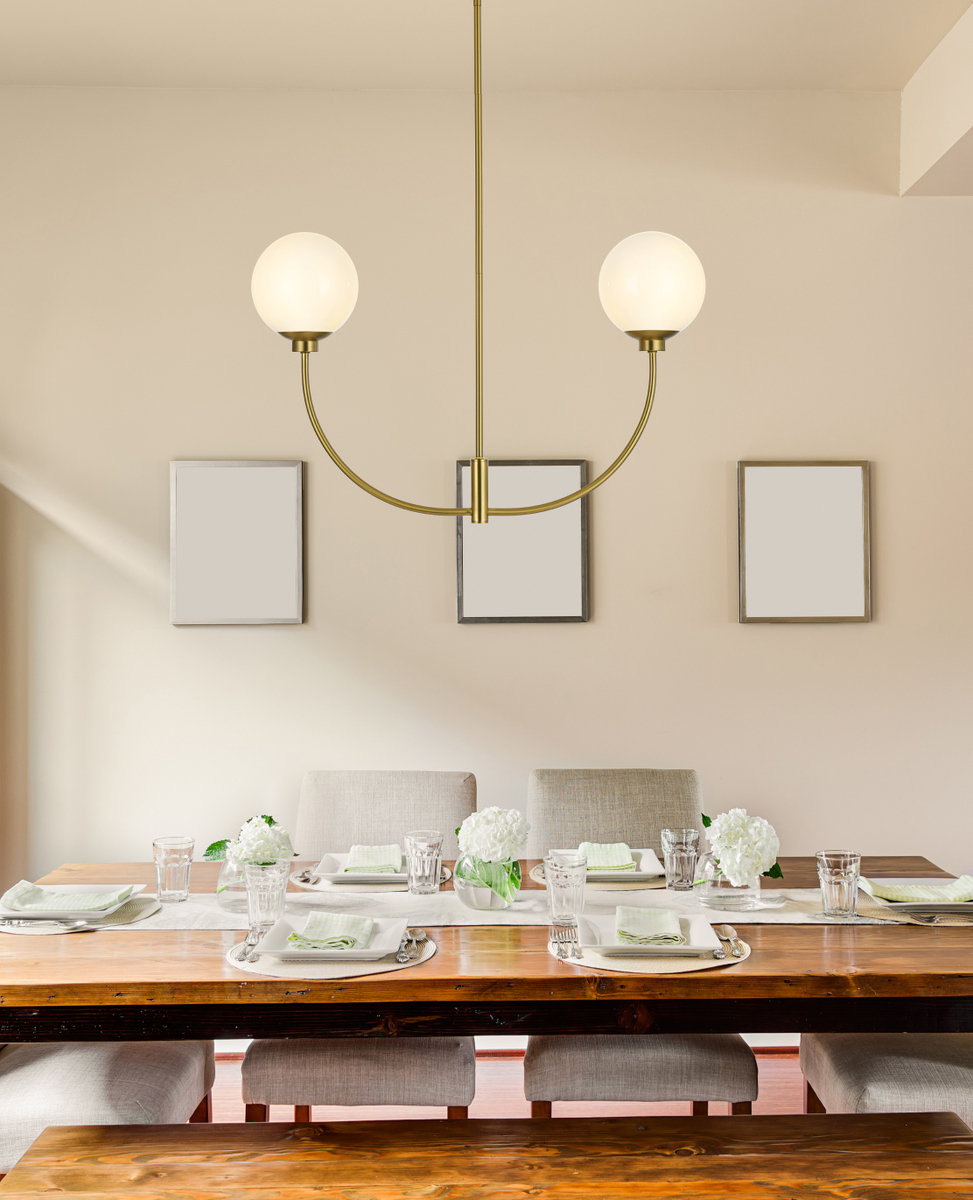 Kyle 2 - Light Metal Chandelier, 19" H x 30" W x 7" D, Satin Gold