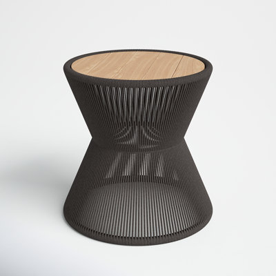 Brewster Round Wicker Outdoor Side Table , 19.5'' in. W 19.5'' in. D