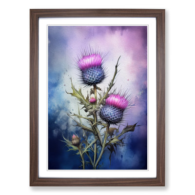 Thistle Informel - Single Picture Frame Print on Wood