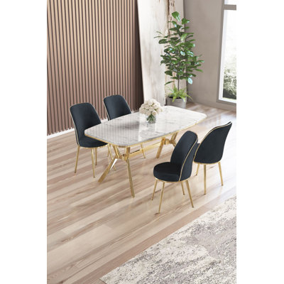 Ensemble de table et chaises de salle à manger (5 pièces)
