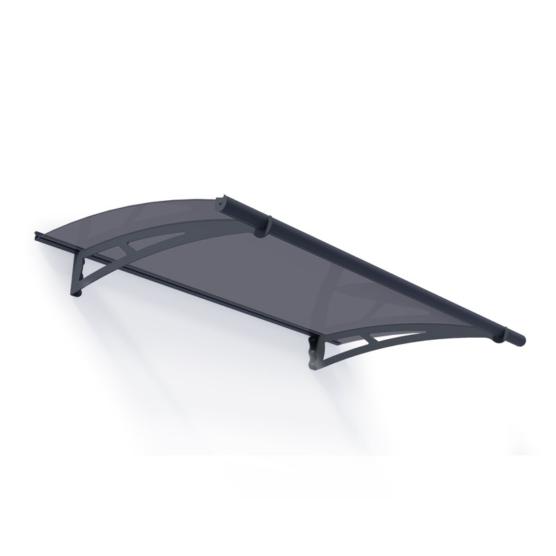 Palram - Canopia Aquila 4'11" W X 3' D Acrylic Galvanized Steel Convex Door Awning Gray/Solar Gray, Gray