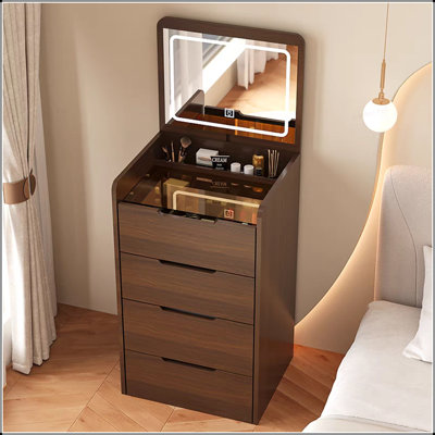 Versatile Compact Vanity Desk with Stylish Mirror and Multiple Drawers for Bedroom