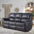 81.1" Manual Reclining Faux Leather 3-Seater Sofa with Drop-Down Table & Cup Holders, Gray-116975491