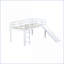 Lit mezzanine bas simple en bois d'hévéa avec échelle coulissante sans sommier blanc-1438766325