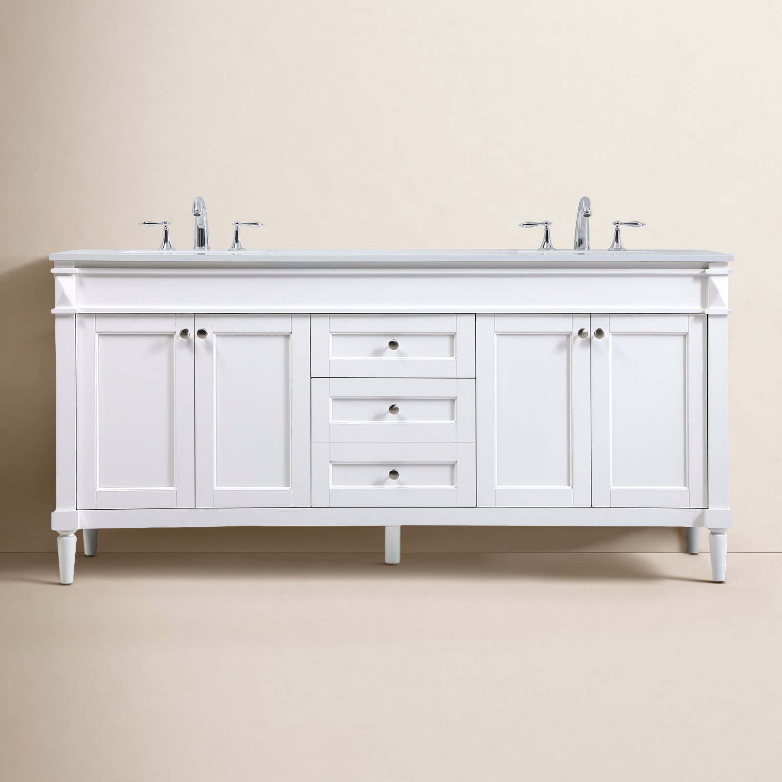 Readington 72'' Double Bathroom Vanity, White
