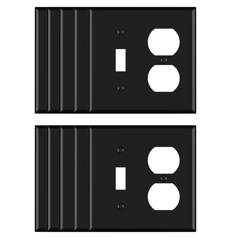 No Subject 2 - Gang Combination Wall Plate, Black