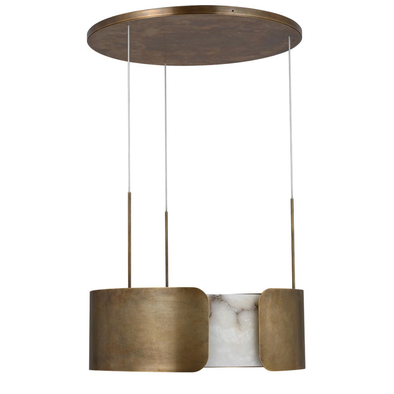 Anne-Marie Barton Armise 28" Drum Chandelier, Mottled Brass