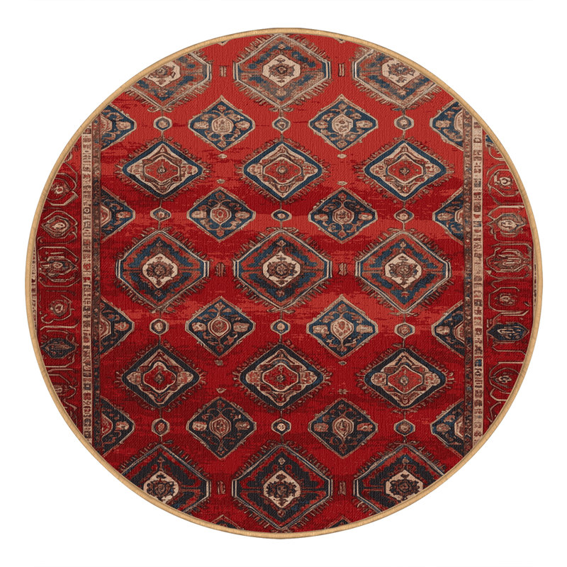 Tapis brun lavable à la machine, Rond 3 pi