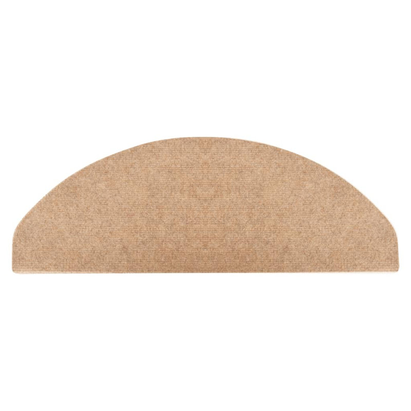 Llareli Stair Tread, Beige, Half-Round 22.5cm x 65cm