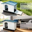 Niche pour chien en plastique à 2 portes avec porche pliable - Base surélevée résistante aux intempéries, aérée, facile à assembler, abri pour animaux intérieur / extérieur-601653806