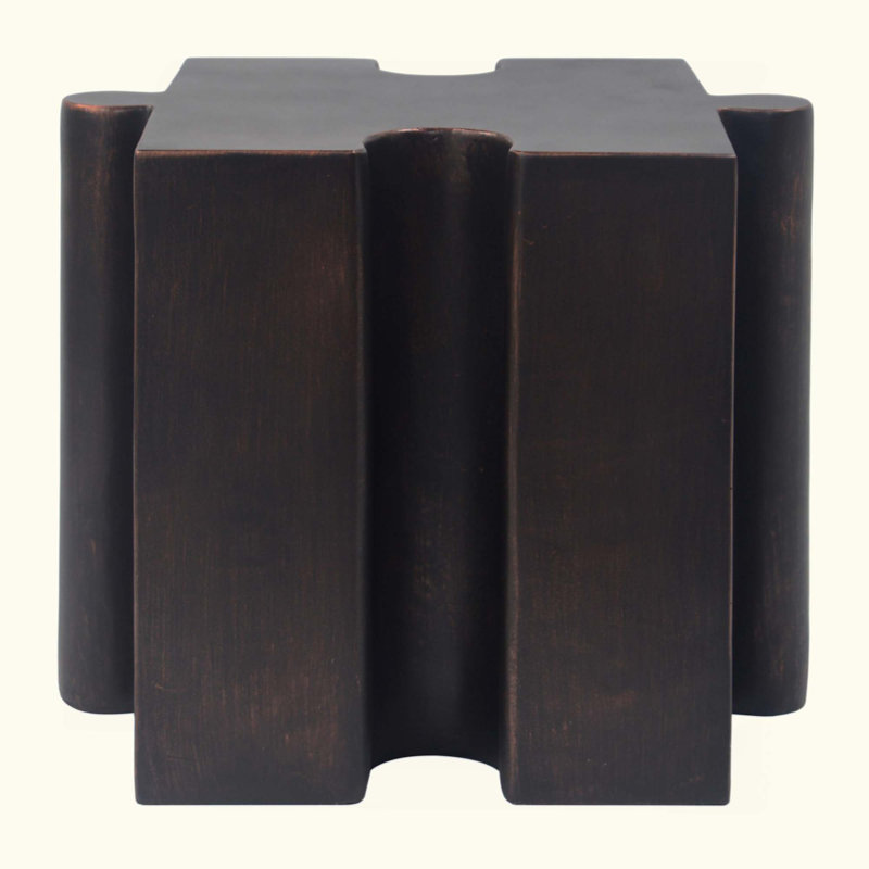 Table d'appoint casse-tête, table modulaire à bord concave MGO, Marron foncé