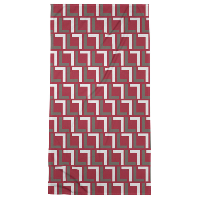 Beach Towel, Red/Pewter/White