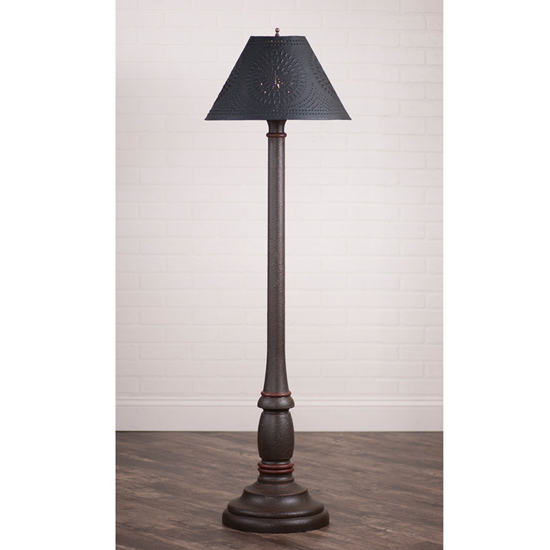 Lampe sur pied traditionnelle 59 po Haslam, Espresso, Noir texturé
